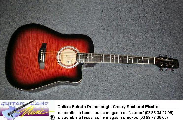 Guitare Estrella Western Cherry Sunburst Electro
